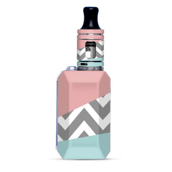 Pink Teal Gray Chevron Pattern | Skin For VooPoo Drag Baby Trio on Sale