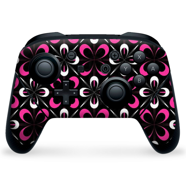 Abstract Pink Black Pattern | Skin For Nintendo Switch Pro Controller Cheap