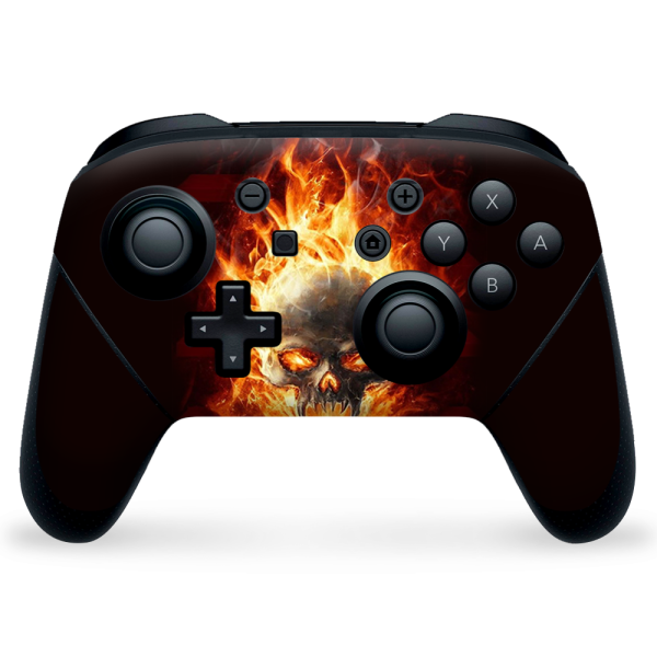 Fire Skull In Flames | Skin For Nintendo Switch Pro Controller on Sale