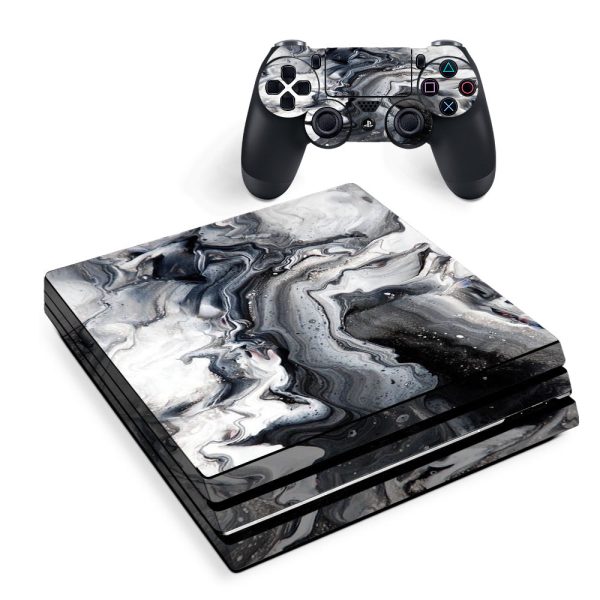 Marble White Grey Swirl Beautiful Sony PS4 Pro Skin on Sale