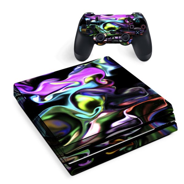 Resin Swirls Smoke Glass Sony PS4 Pro Skin Cheap