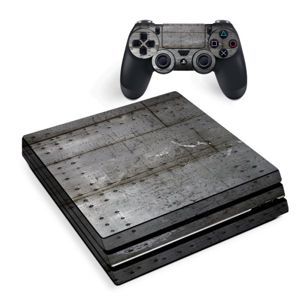 Old Metal Rivets Panels Sony PS4 Pro Skin on Sale