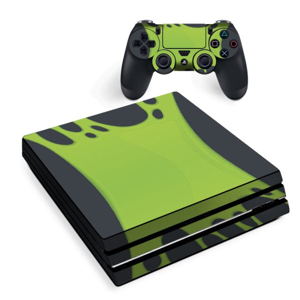 Stretched Slime Green Sony PS4 Pro Skin Fashion