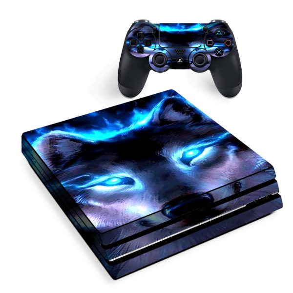 Wolf Glowing Eyes Fire Sony PS4 Pro Skin Online Hot Sale