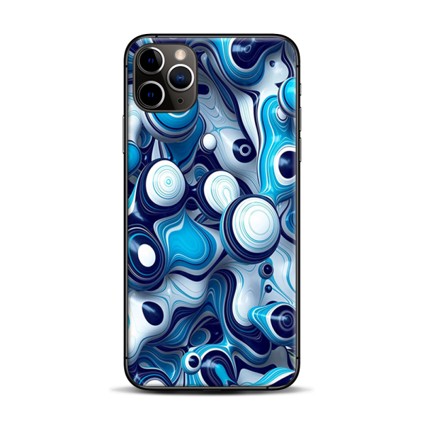 Mixed Blue Bubbles Glass | Skin For Apple iPhone 11 Pro Max Fashion