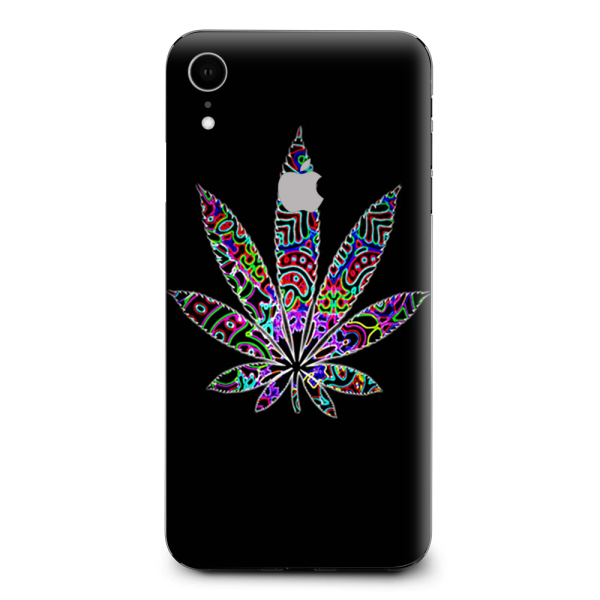Pot Leaf Marijuana Colorful Retro Apple iPhone XR Skin Online Hot Sale
