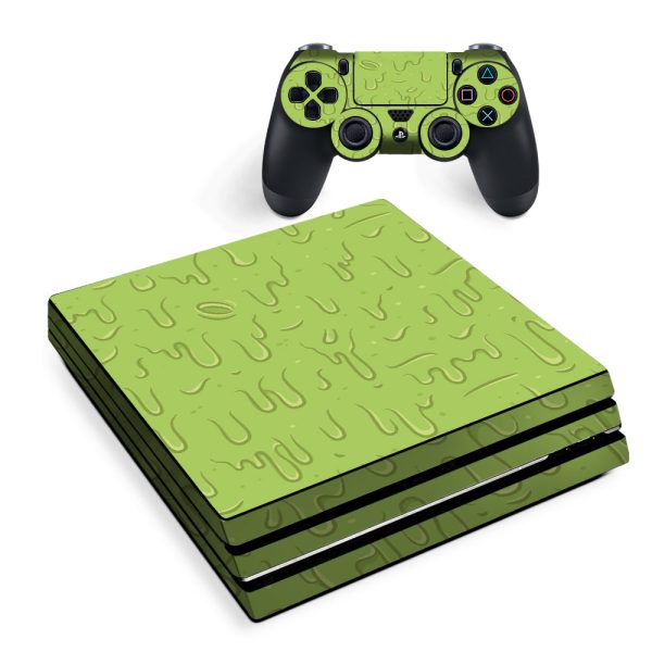 Dripping Cartoon Slime Green Sony PS4 Pro Skin For Discount