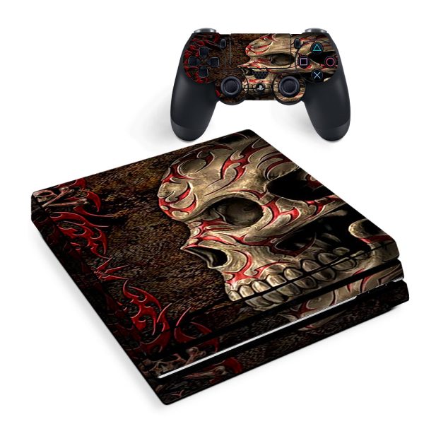 Wicked Evil Tribal Skull Tattoo Sony PS4 Pro Skin For Sale