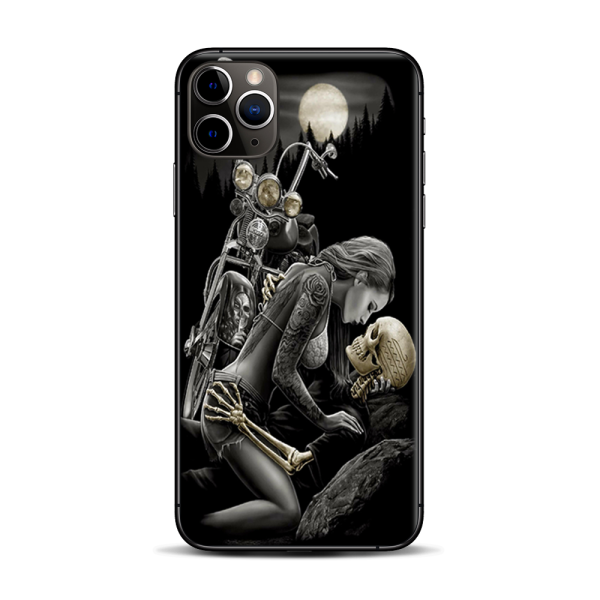 Biker Skeleton Full Moon Tattoo | Skin For Apple iPhone 11 Pro Max Supply