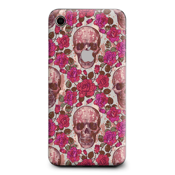 Pink Roses With Skulls Distressed Apple iPhone XR Skin For Cheap
