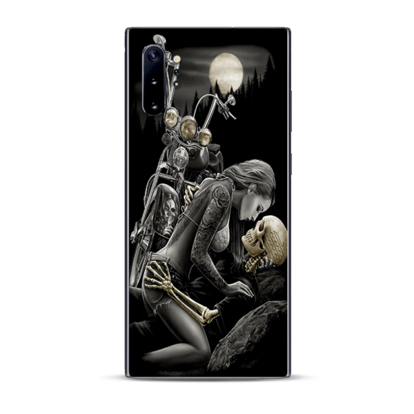 Biker Skeleton Full Moon Tattoo | Skin For Samsung Galaxy Note 10 Plus Online Hot Sale