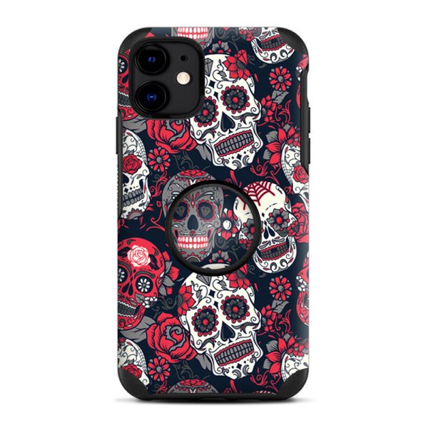 Sugar Skulls Red Black Dia De Los | Skin For Otter Pop Symmetry for iPhone 11 Hot on Sale