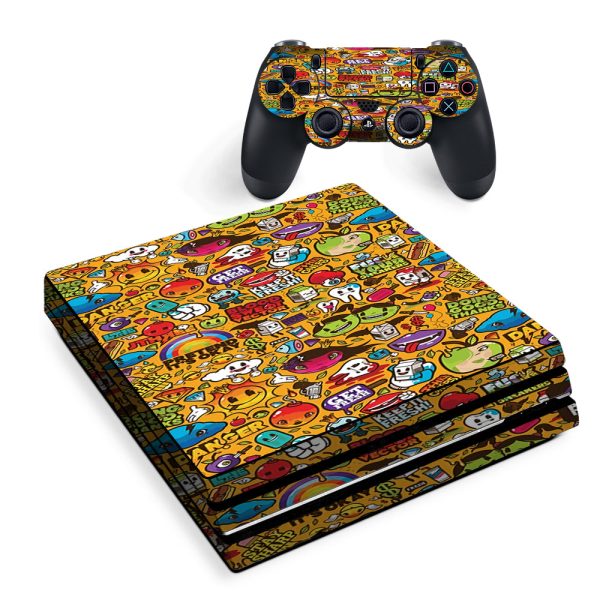 Comic Sticker Slap Cartoon Sony PS4 Pro Skin Online