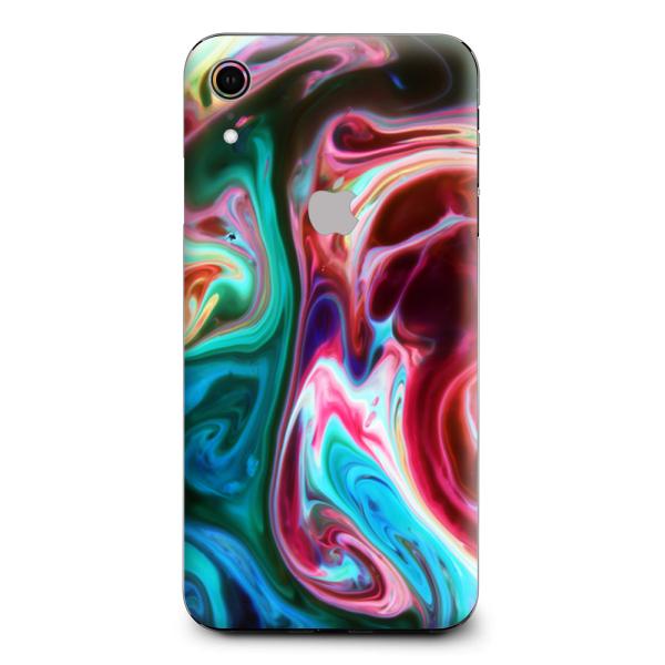 Paint Mix Swirls Red Green Apple iPhone XR Skin For Sale