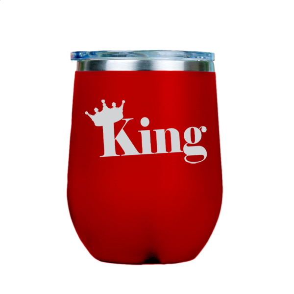 King  - Red Stainless Steel Stemless Wine Glass Online Sale