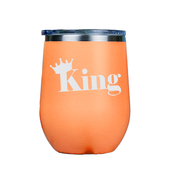 King  - Orange Stainless Steel Stemless Wine Glass For Discount