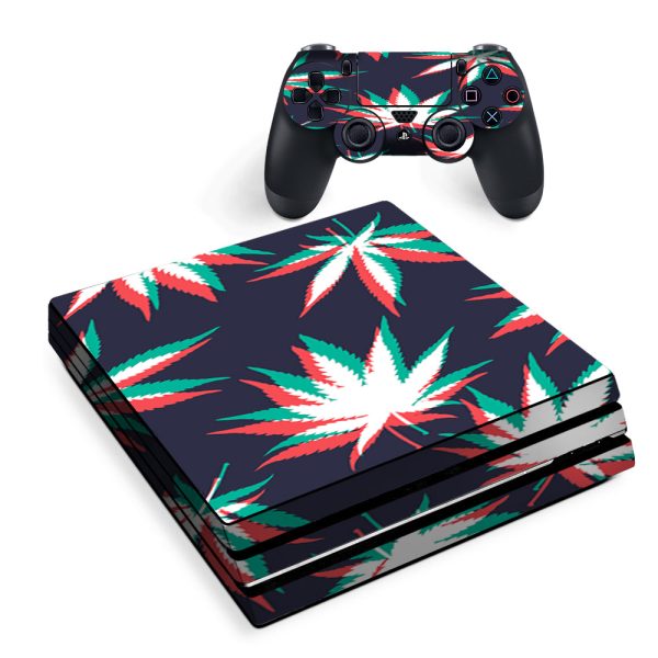 3D Holographic Week Pot Leaf Sony PS4 Pro Skin Online Sale