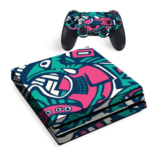 Green Gecko Abstract Pop Art Sony PS4 Pro Skin For Cheap