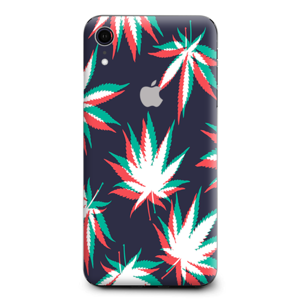 3D Holographic Week Pot Leaf Apple iPhone XR Skin on Sale
