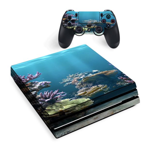 Skin Decal Vinyl Wrap For Playstation Ps4 Pro Console & Controller Stickers Skins Cover  Under Water Coral Live Sony PS4 Pro Skin Online Sale