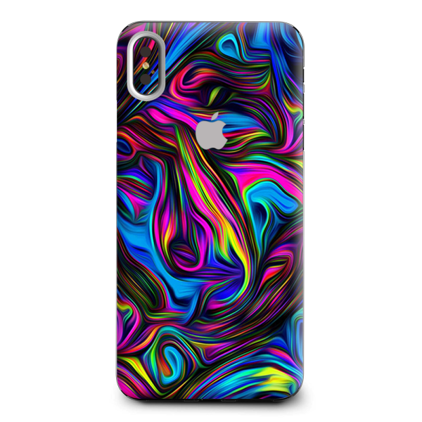 Neon Color Swirl Glass Apple iPhone XS Max Skin Online Sale
