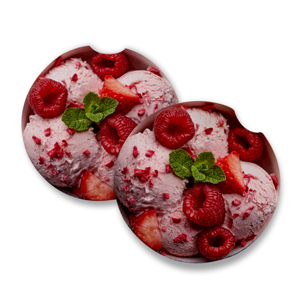 Strawberry Rasberry Ice Cream | Car Coaster Cheap
