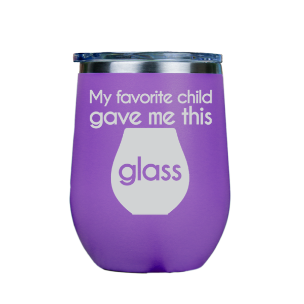 My favorite child gave me this glass  - Purple Stainless Steel Stemless Wine Glass For Discount