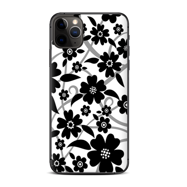 Black White Flower Print | Skin For Apple iPhone 11 Pro Online now