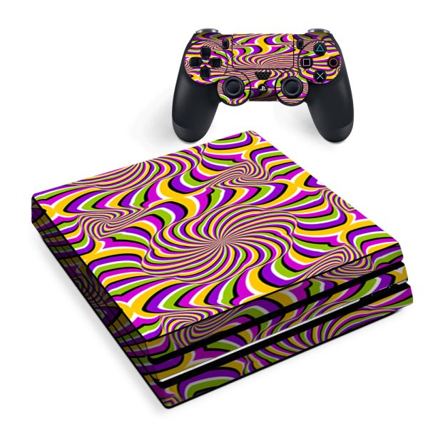 Psychedelic Swirls Motion Holographic Sony PS4 Pro Skin Sale