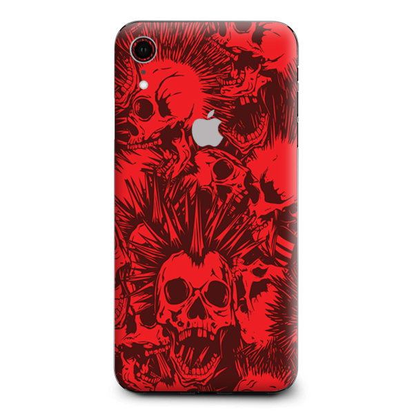 Red Punk Skulls Liberty Spikes Apple iPhone XR Skin Cheap