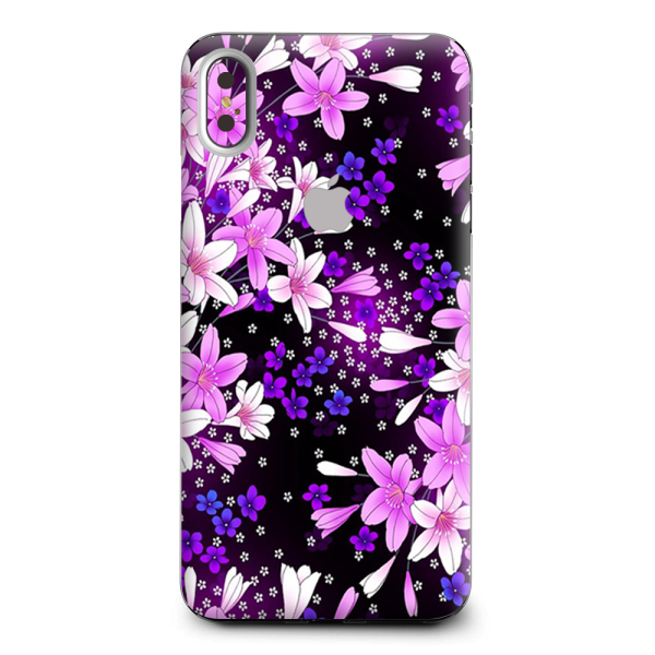 Purple Pink Colorful Flowers Lillies Apple iPhone XS Max Skin on Sale