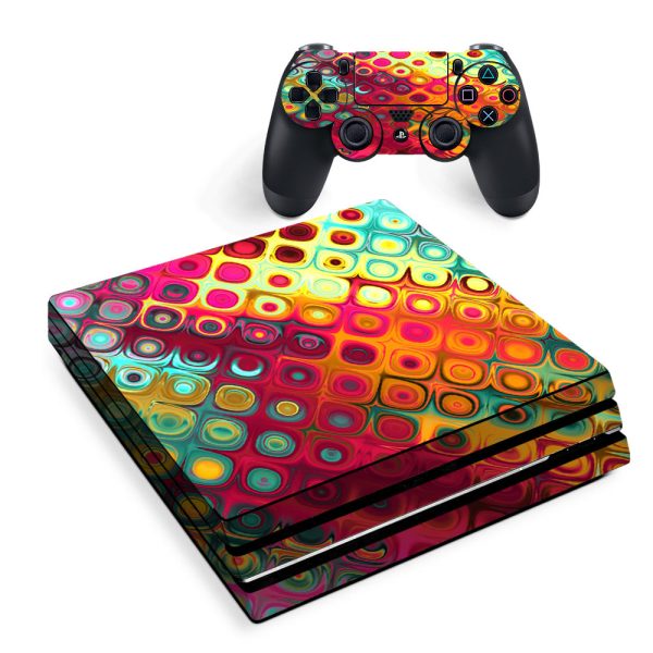 Skin Decal Vinyl Wrap For Playstation Ps4 Pro Console & Controller Stickers Skins Cover  Colorful Pattern Stained Glass Sony PS4 Pro Skin Sale