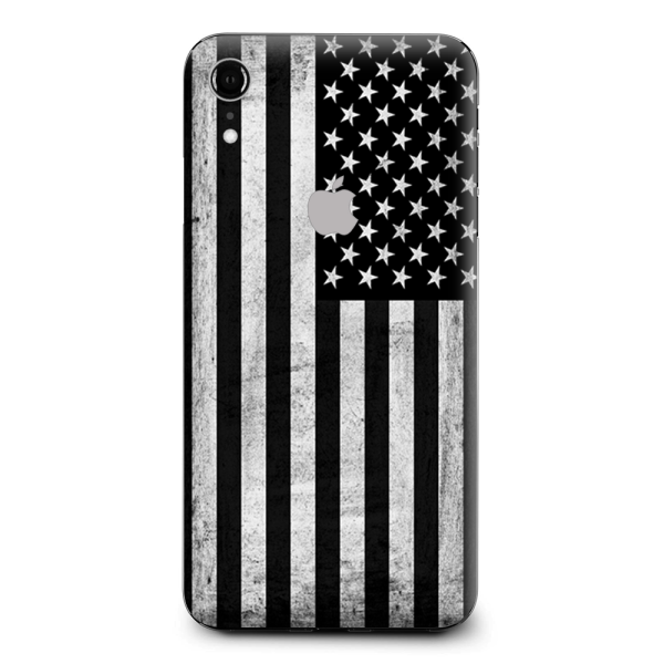 Black White Grunge Flag Usa America Apple iPhone XR Skin on Sale