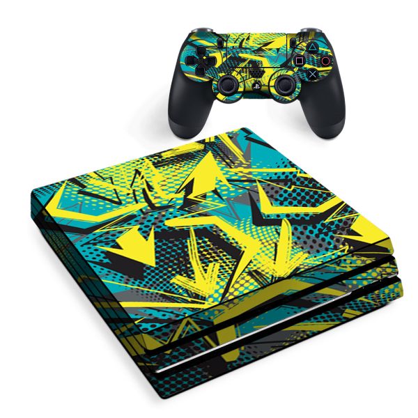 Yellow Blue Pop Art Arrows Sony PS4 Pro Skin Supply