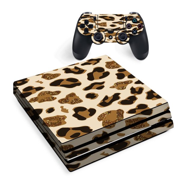 Skin Decal Vinyl Wrap For Playstation Ps4 Pro Console & Controller Stickers Skins Cover  Leopard Print Glitter Print (Not Real Glitter) Sony PS4 Pro Skin Online Hot Sale