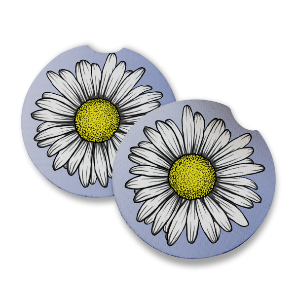 Daisy with Purple Gradient | Car Coaster Discount