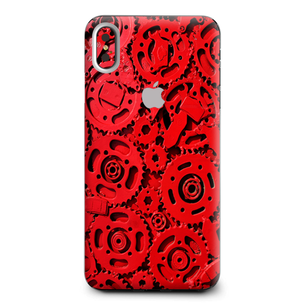 Red Gears Cog Cogs Steam Punk Apple iPhone XS Max Skin Online