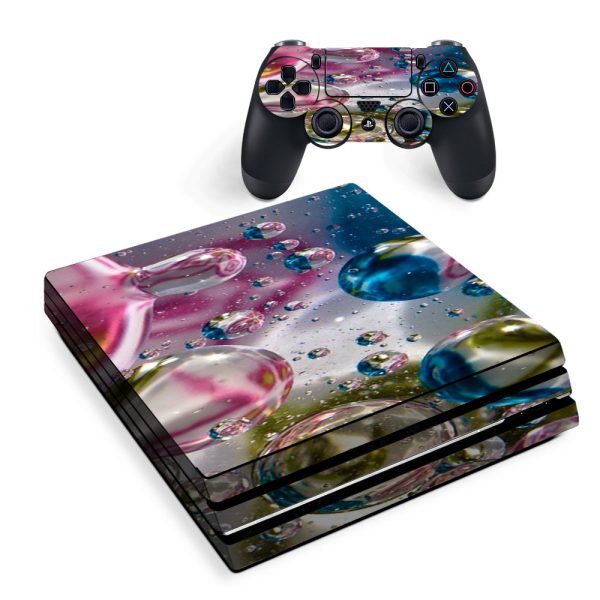 Skin Decal Vinyl Wrap For Playstation Ps4 Pro Console & Controller Stickers Skins Cover  Bubblicious Water Bubbles Colors Sony PS4 Pro Skin Cheap