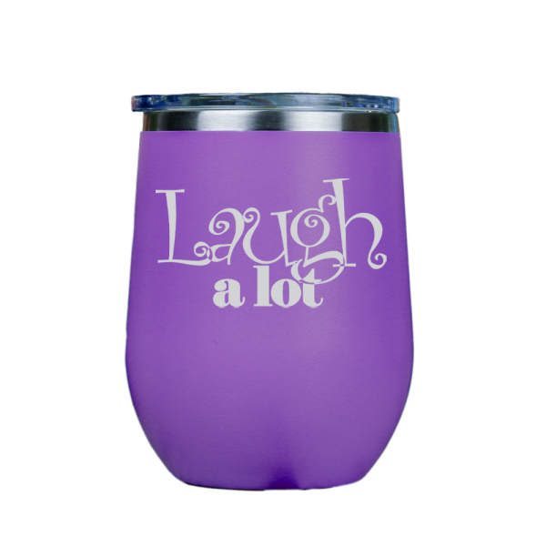 Laugh a lot  - Purple Stainless Steel Stemless Wine Glass Cheap