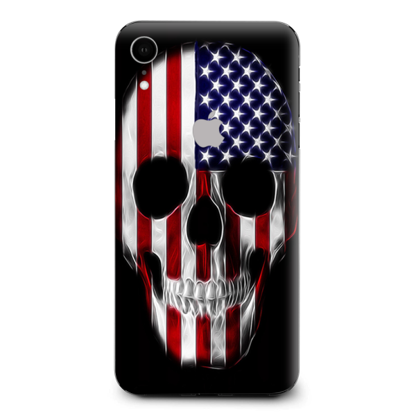 American Skull Flag In Skull Apple iPhone XR Skin Online Sale