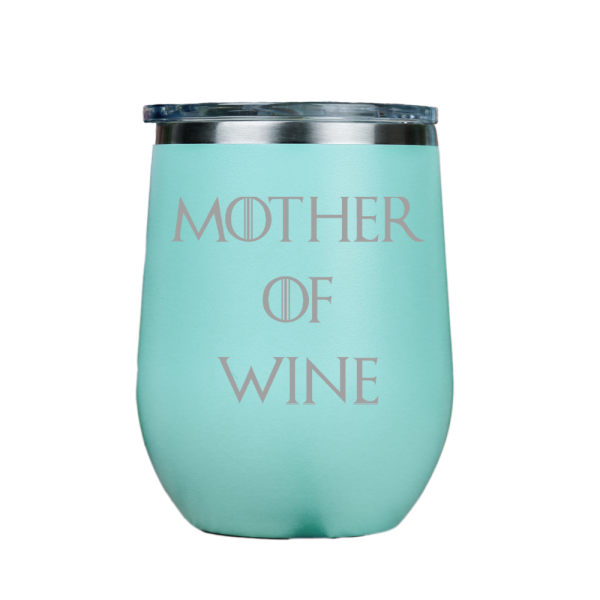 Mother of Wine  - Teal Stainless Steel Stemless Wine Glass on Sale