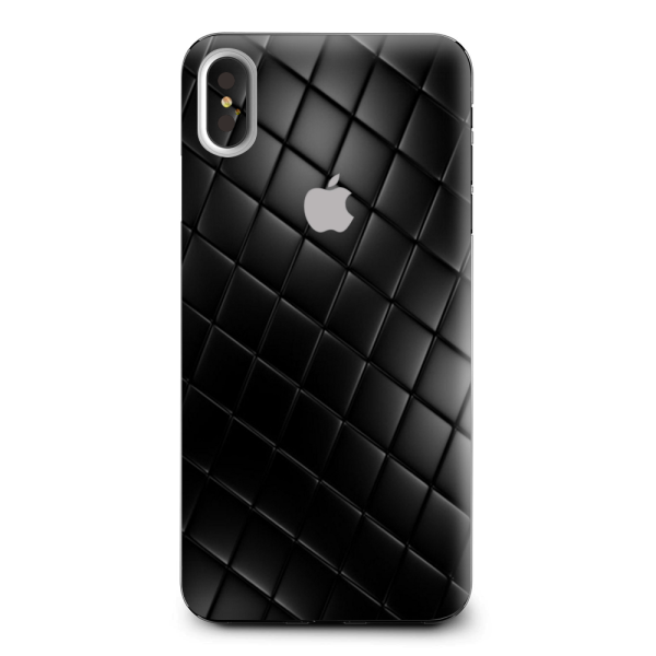 Black Leather Chesterfield Apple iPhone XS Max Skin For Sale