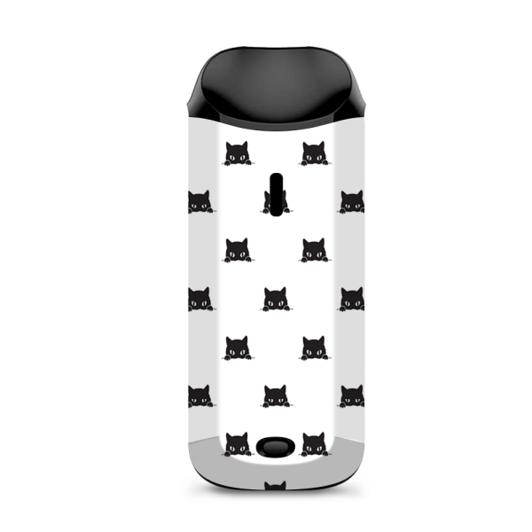 Sneaky Cat Kitten Pattern Black On White Vaporesso Nexus AIO Kit Skin Online Hot Sale