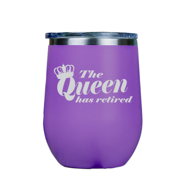 The Queen has retired  - Purple Stainless Steel Stemless Wine Glass Hot on Sale