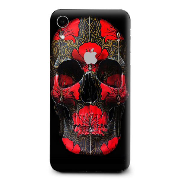 Dark Flowers Skull Art Apple iPhone XR Skin For Discount