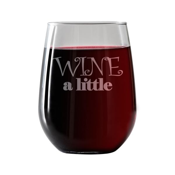 Wine a little  Stemless Wine Glass Online Sale