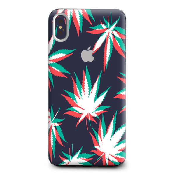 3D Holographic Week Pot Leaf Apple iPhone XS Max Skin on Sale