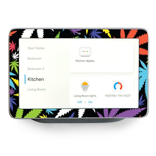 Colorful Weed Leaves Leaf  Google Home Hub Skin Supply