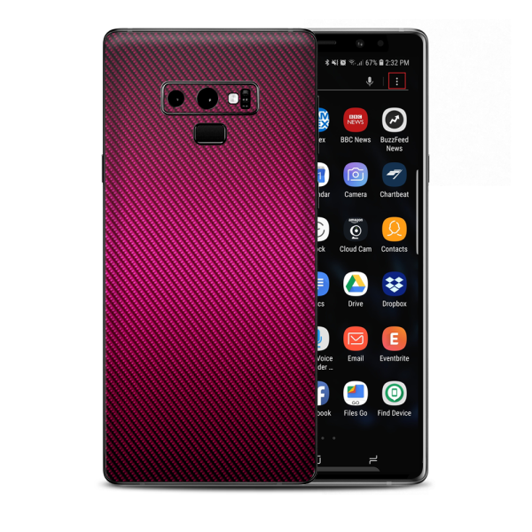 Pink,Black Carbon Fiber Look Samsung Galaxy Note 9 Skin For Discount