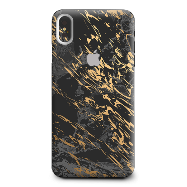Gold Marble Dark Gray Background Apple iPhone XS Max Skin Sale